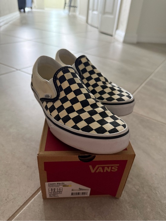 Vans Shoes - Vans Classic Slip-On Checkerboard women’s Sneakers - Black/White